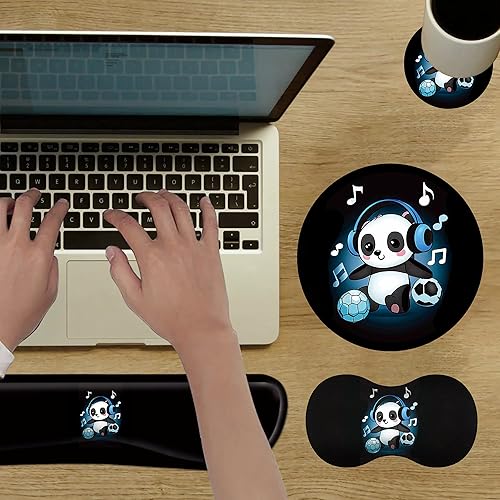 Miniatura 4 de Alfombrilla para mouse con soporte de muñeca para teclado y reposamuñecas 4 en 1, fácil de escribir, alivio del dolor, cojín de gel de espuma