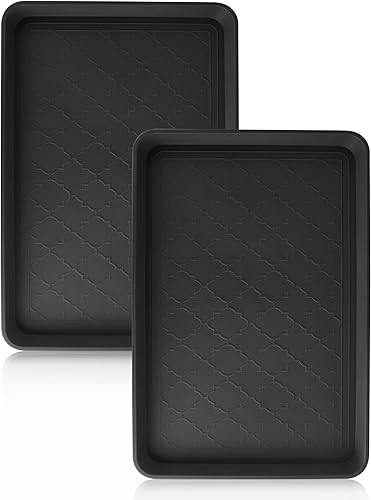 Miniatura 8 de Bandeja de botas para entrada en interiores, bandeja resistente para zapatos, 2 paquetes, bandeja impermeable para zapatos de 16.7 x 12.8 pulgadas