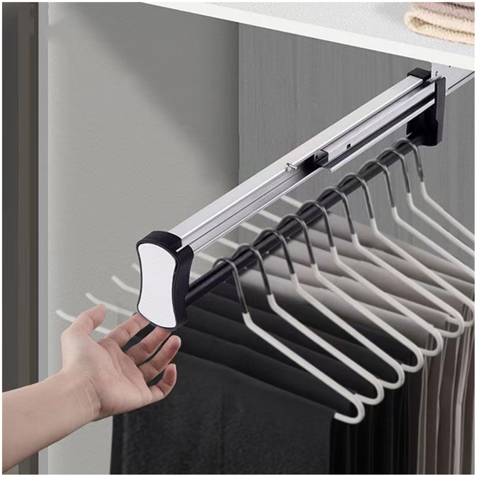Ferrocarril de ropa extensible de 55cm y barra telescópica ajustable LWX