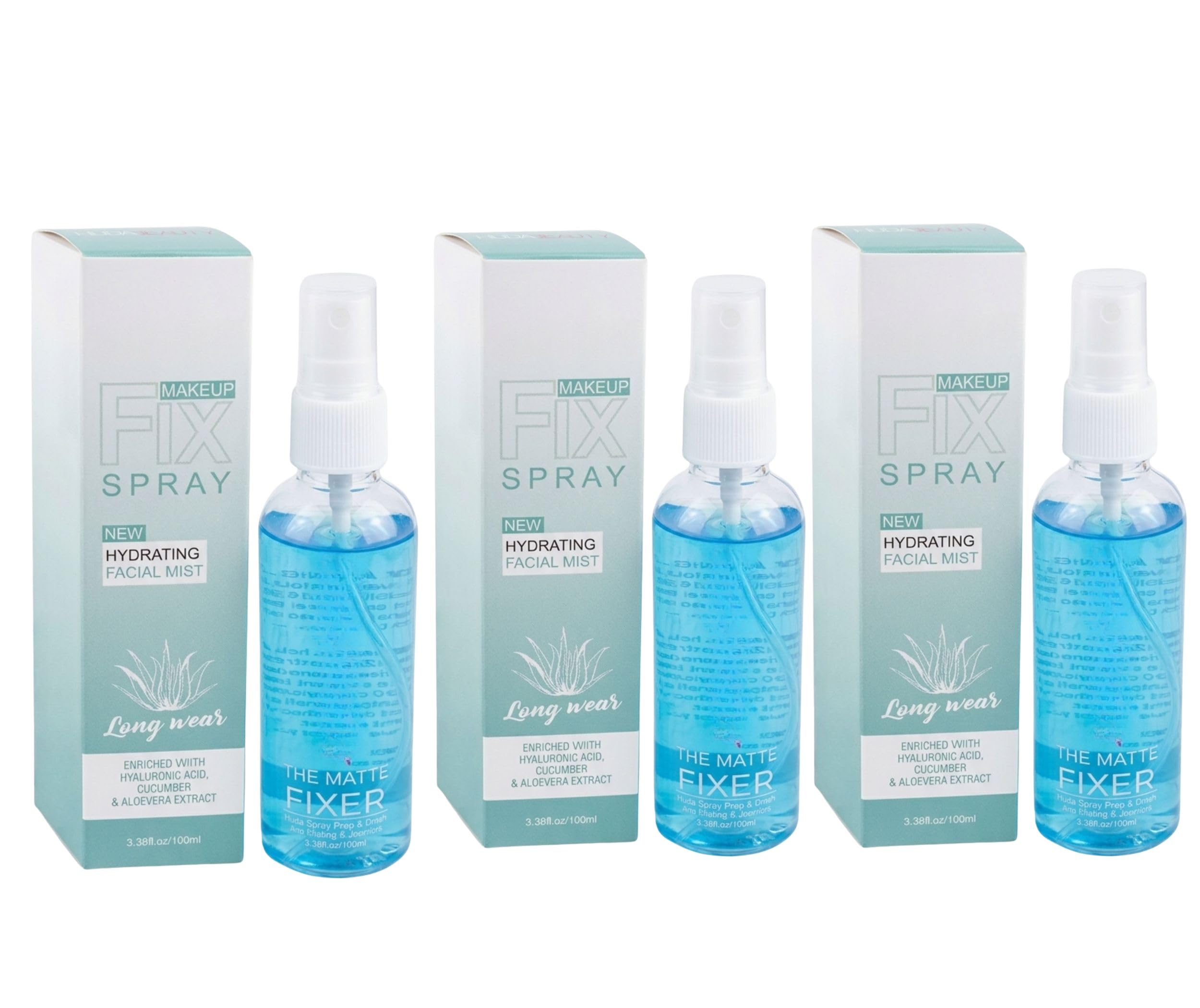 Hydrating Facial Mist & Makeup Fix Set (100ml x 3 Pack, 300ml Total) – Long Wear Matte Fixer Swith Hyaluronic Aloe Vera & Cucumber Extract for All Skin Types-image-23