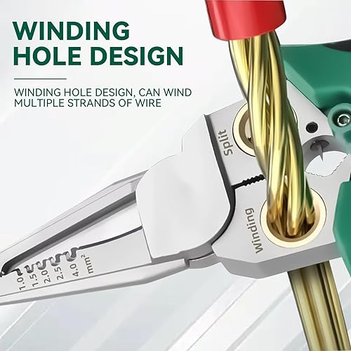 Miniatura 3 de Pelacables 8 en 1 con probador de voltaje, herramienta de pelado de cables eléctricos multifunción para cortar y tirar de alicates, herramienta de