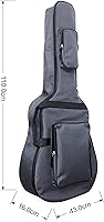 Vista 6 de Bolsa de guitarra jumbo gruesa e impermeable de 42 pulgadas y 43 pulgadas para guitarra acústica