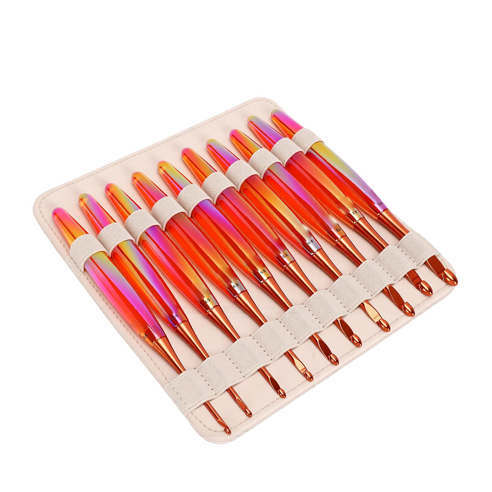Rengue Zestaw Szydełek 10 Rozmiarów 3.0-8.0mm z Ergonomicznymi