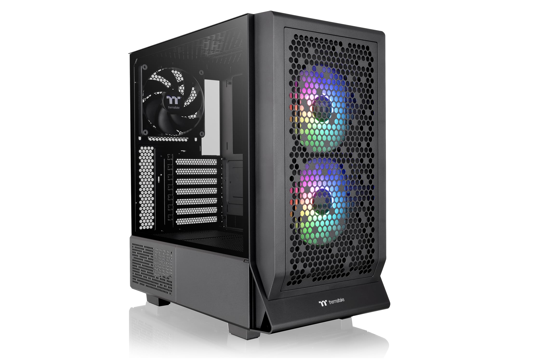 Ceres 330 TG ARGB Mid Tower Chassis, 2x Pre-Installed CT140 aRGB Fans & 1x CT140 Fan, 4mm Tempered Glass Panel, Up to 360mm Radiator & 7 Fans, Removable Filters - Black