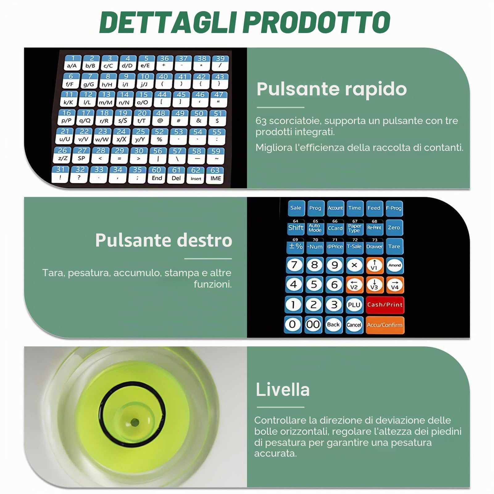 Bilancia Con Stampa Di Etichette E Scontrini Commerciale Digitale Con Codice A Barre Con Doppio Display Per Grande Negozi Di Alimentari Al Dettaglio,Supermercato,Capacità 30 Kg(A)
