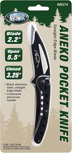 Miniatura 7 de Performance Tool W9374 Aneko Cuchillo de bolsillo de acero inoxidable de 5.5 pulgadas, color negro.