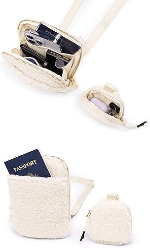 Miniatura 5 de ODODOS Bolso cruzado unisex con bolsa pequeña extraíble ajustable para teléfono celular, viajes, entrenamiento, correr, senderismo, Forro polar