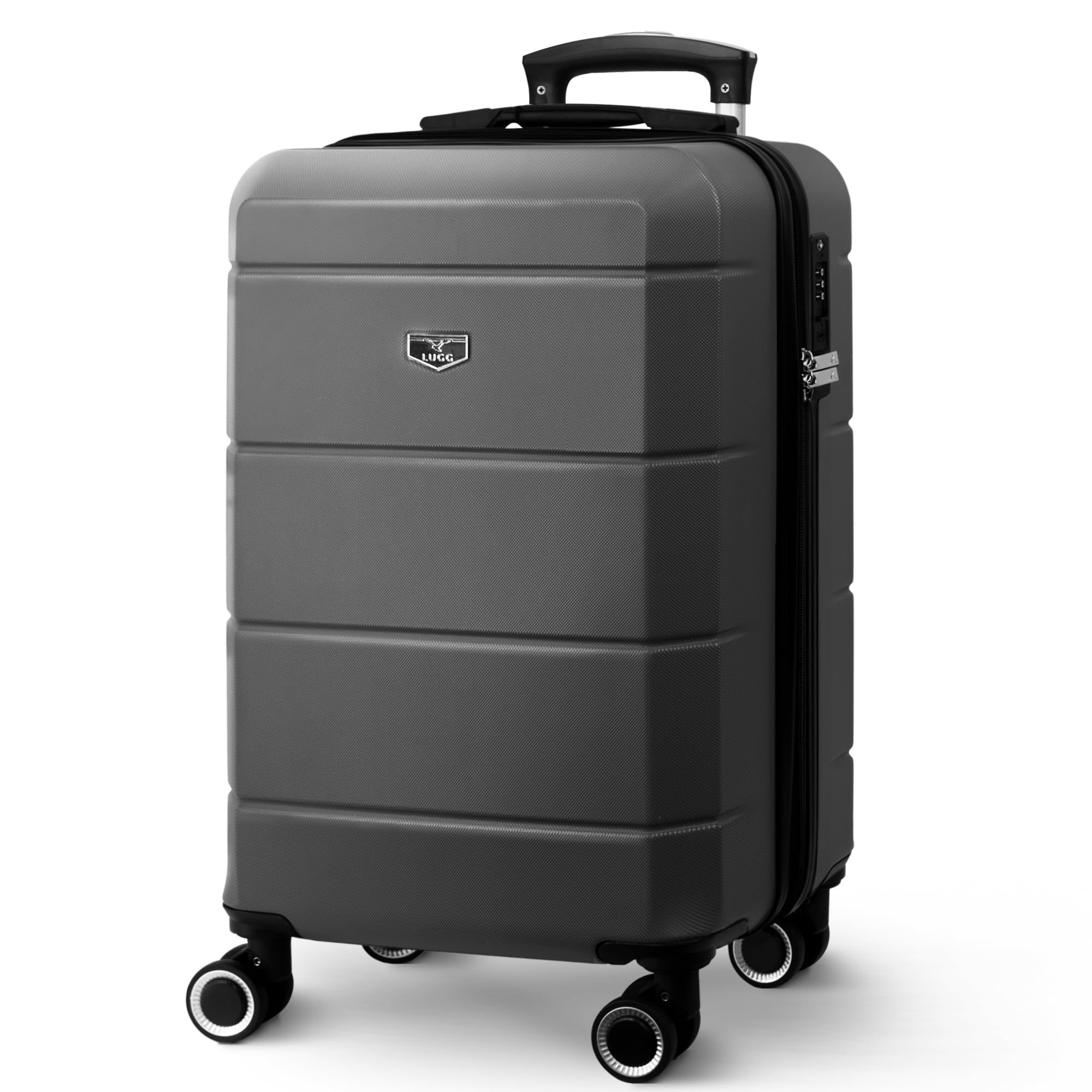 LUGG - Jetset 40cm Suitcase - 40x30x20cm- Ryanair Compatible - Underseat Size - Hard Shell ABS - Spinner & Removable Wheels - Lightweight Travel Luggage- Cream/Brown — view 227