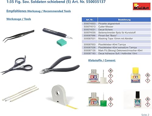 Miniatura 9 de 1:35 Empujar soldados soviéticos Kit de modelo de plástico