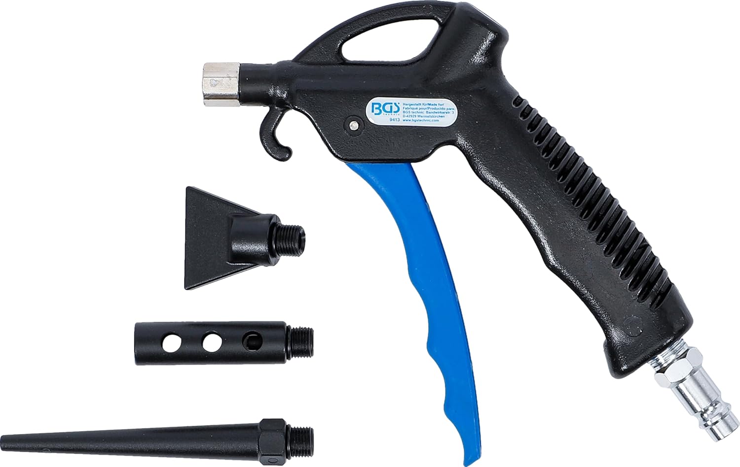BGS 9413 | Air Blow Gun | with 3 Attachments
