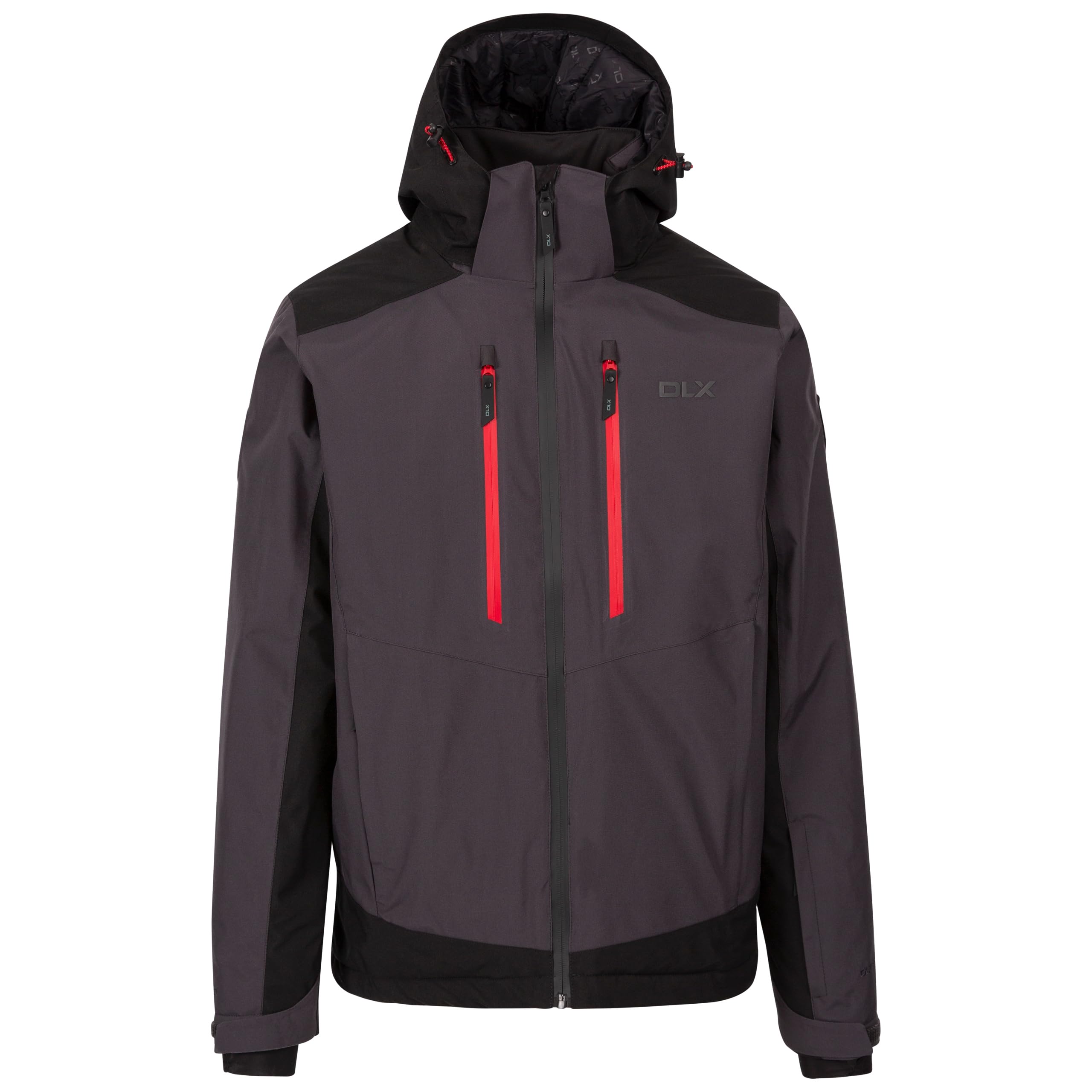 Dlx Men's Dark Grey Ski Jacket Hooded Down Filled Matthews