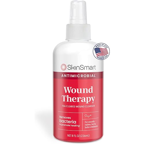 SkinSmart Antimicrobial Wound Therapy, Hypochlorous Acid Safely Removes Bacteria so Wounds Can Heal, 8 Ounce Clear Spray