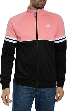 Sergio Tacchini Men's Orion Track Jacket, Geranium Pink/Black/White