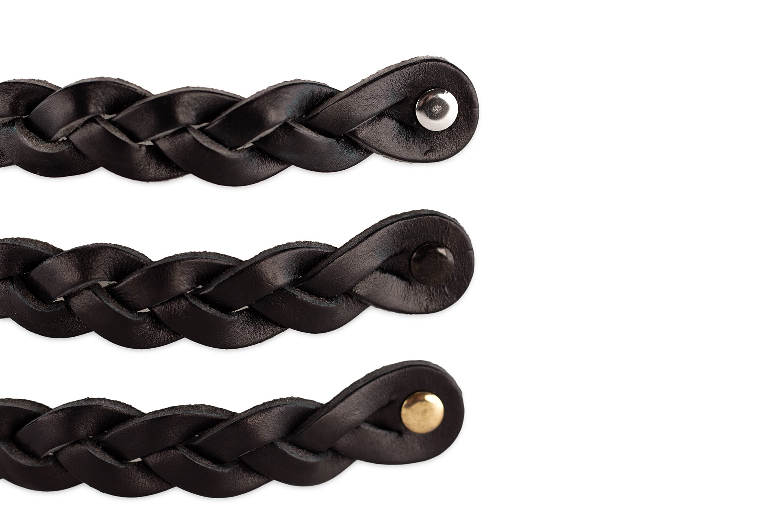 Brute Strength - Leather Cabinet Handles - Black - 2 Pack - 16.5 x 2.5 cm - Industrial Style - Soft & Safe for Kids - Image 4