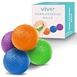 Vive Squeeze Balls for Hand Therapy, Exercise, Arthritis (w/ Rehab Video App) - Grip Strengthener Occupational Equipment for Finger, Wrist, Carpal Tunnel, Pain Relief, Stress - Resistance Strength Squeezing Egg Trainer