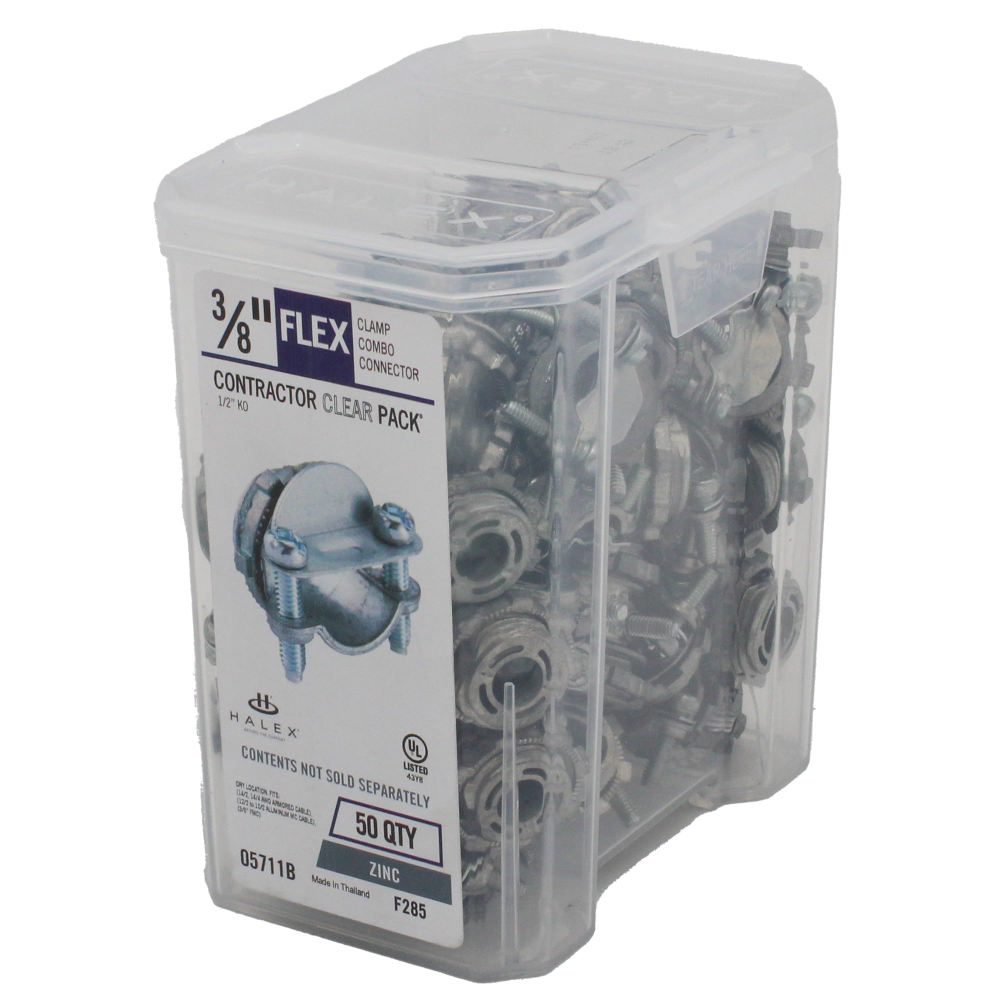 Halex 3/8 in. Clamp Type Connector for Flex, NM, AC, and MC Cable