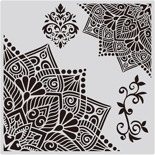 Miniatura 10 de XUAN YANG Plantilla decorativa de árbol de la vida de 12 x 12 pulgadas, plantilla vikinga reutilizable para muebles, manualidades, pintura