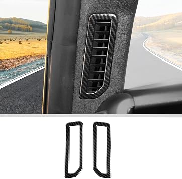 JWWY for Bronco A-Pillar Air Vent Cover Air Conditioning Decor Protective Cover Trim for Ford Bronco Interior Accessories 2021-2025 Carbon Fiber