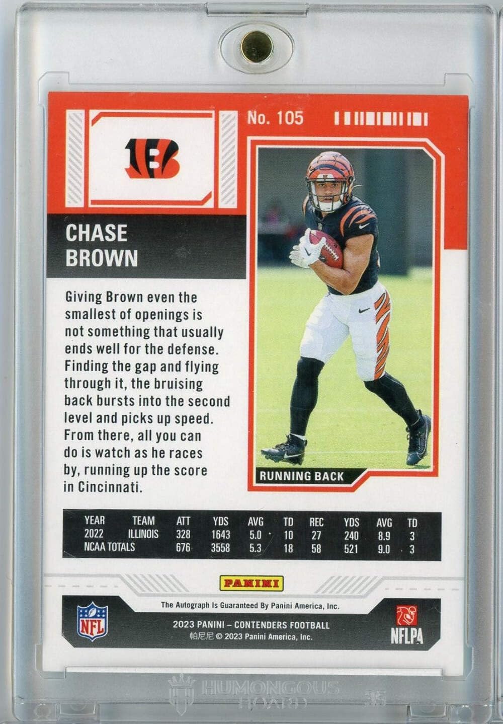 2023 Panini Contenders Playoff Ticket Chase Brown #105/149 Auto Rookie RC Football Card