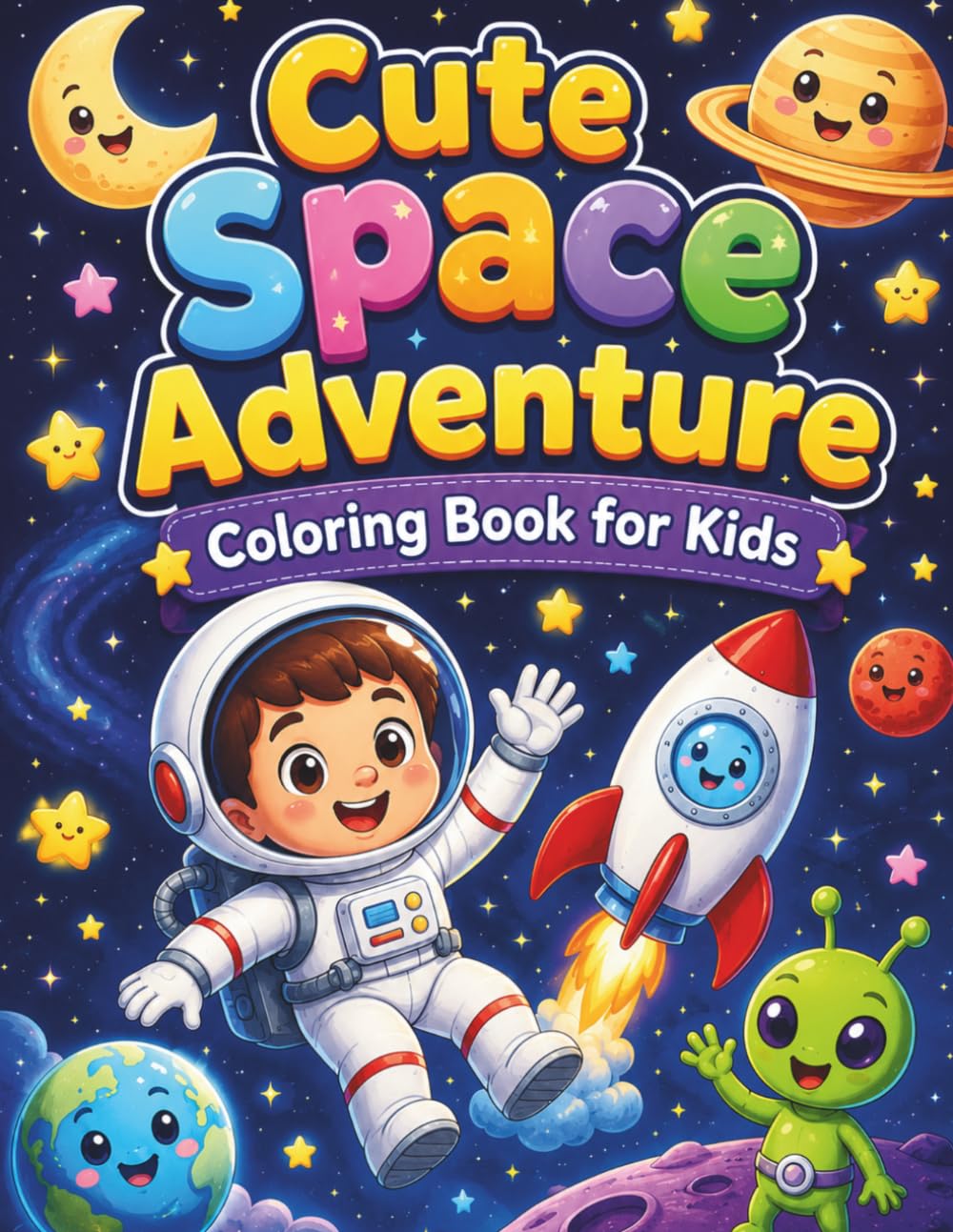 Cute Space Adventure Coloring Books for Kids