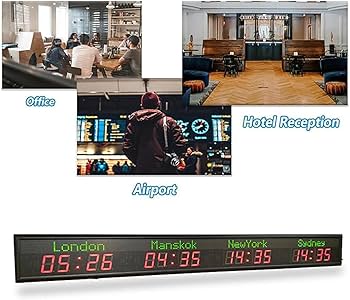 LEDデジタル式世界時計 ワールドクロック 壁掛け 22ヵ国表示 Amazon.co.jp: GOVRN 世界時計、5都市タイムゾーン赤色LED