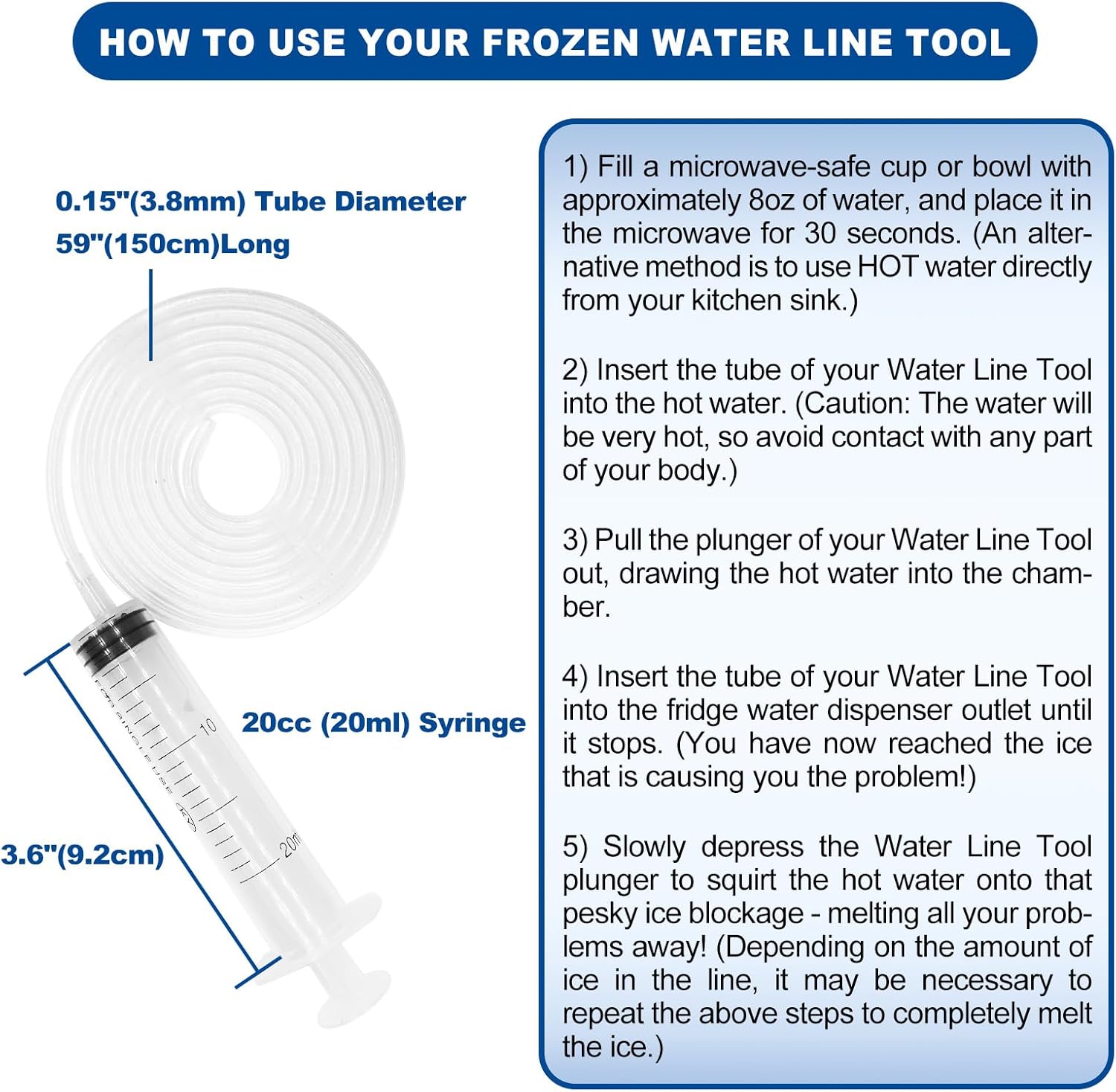 Refrigerator Water Line Kit - Ice Maker Fridge Water Line Kit, 25FT 1/4In Water Tubing with Fittings and Tubing Cutter for Refrigerator, Ice Maker, RO Filter, Also Unfreeze Water Line Tool Include