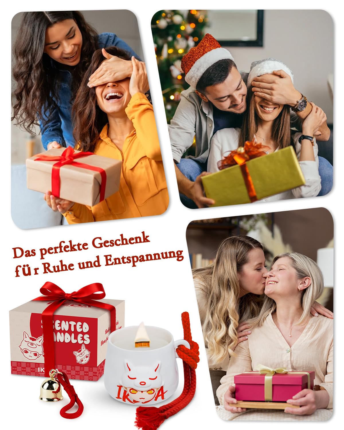 Duftkerzen | Große Aromatherapie-Kerzen | Dekorative Haushaltskerzen für Frauen, Mädchen | Lang brennende Duftkerzen für zu Hause zur Entspannung, für Yoga, Aromatherapie und Stressabbau