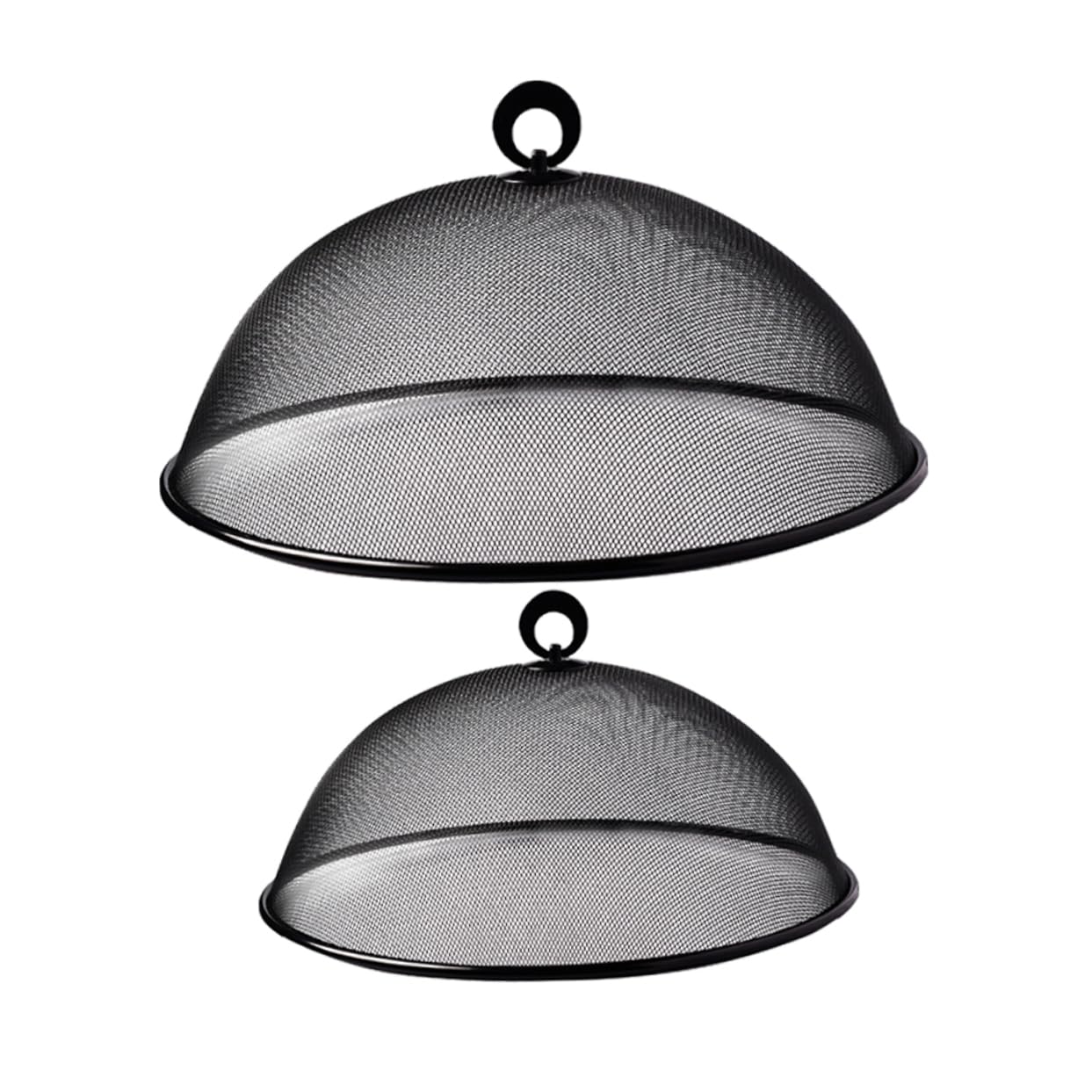 JECOMPRIS 2Pcs Reusable Food Cover Protective Kitchen Accessory Black Mesh Dish Cover for Outdoor Picnics Parties and Home Use and Design