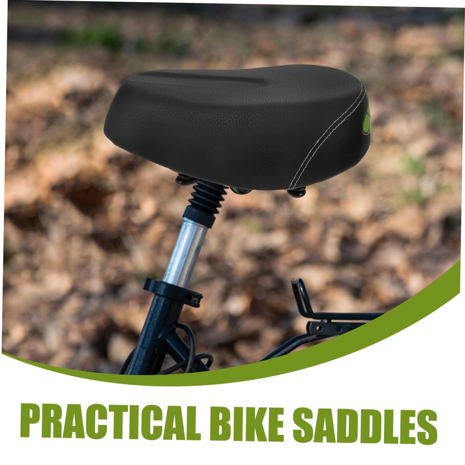SUPVOX Sella per Bici Elettrica, Cuscino Nero in Spugna e Pelle Pu, Facile da Montare, Peso Ridotto, per Lunghe Uscite in Bicicletta
