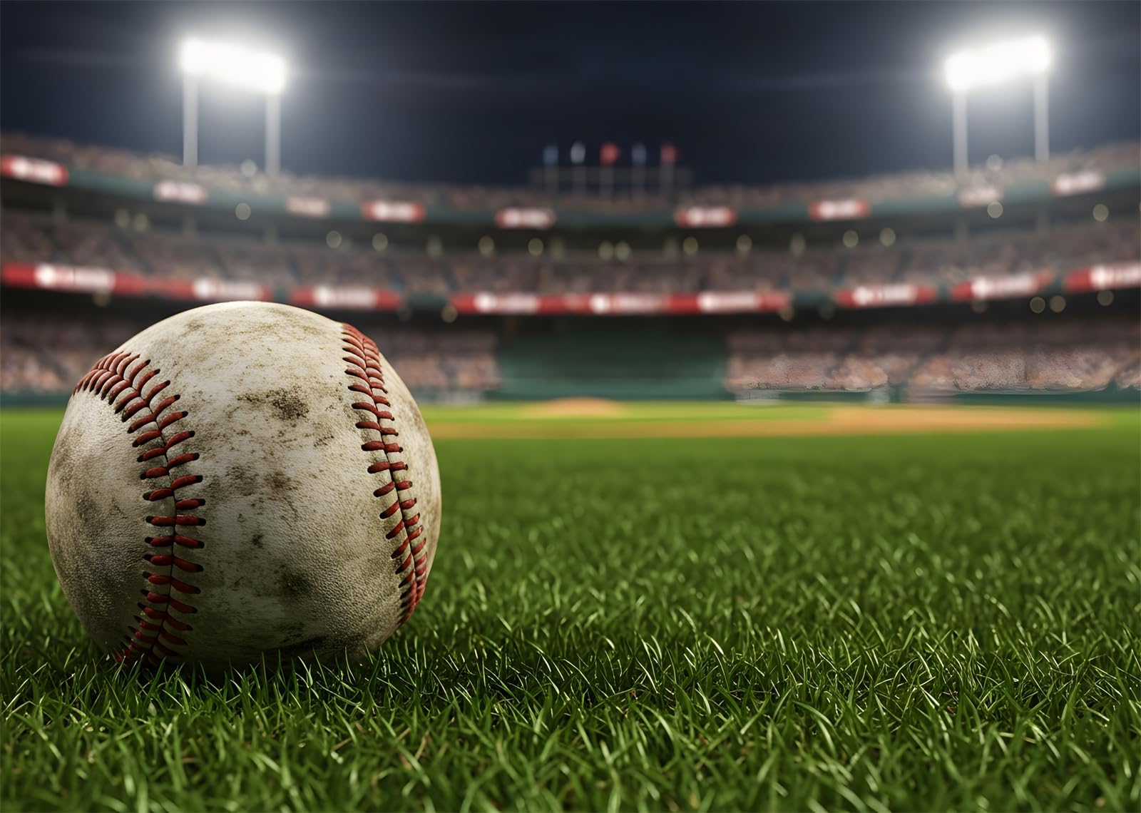 10x10FT Baseball su Erba dello Stadio Sfondo Fotografico