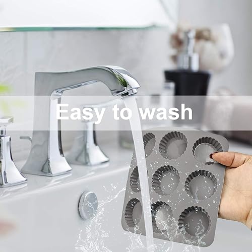 Miniatura 8 de Palksky Molde de taza de mantequilla de maní y almendras de chocolate – (3 piezas) 9 tazas tamaño bocado bombas de grasa para bocadillos/mini molde