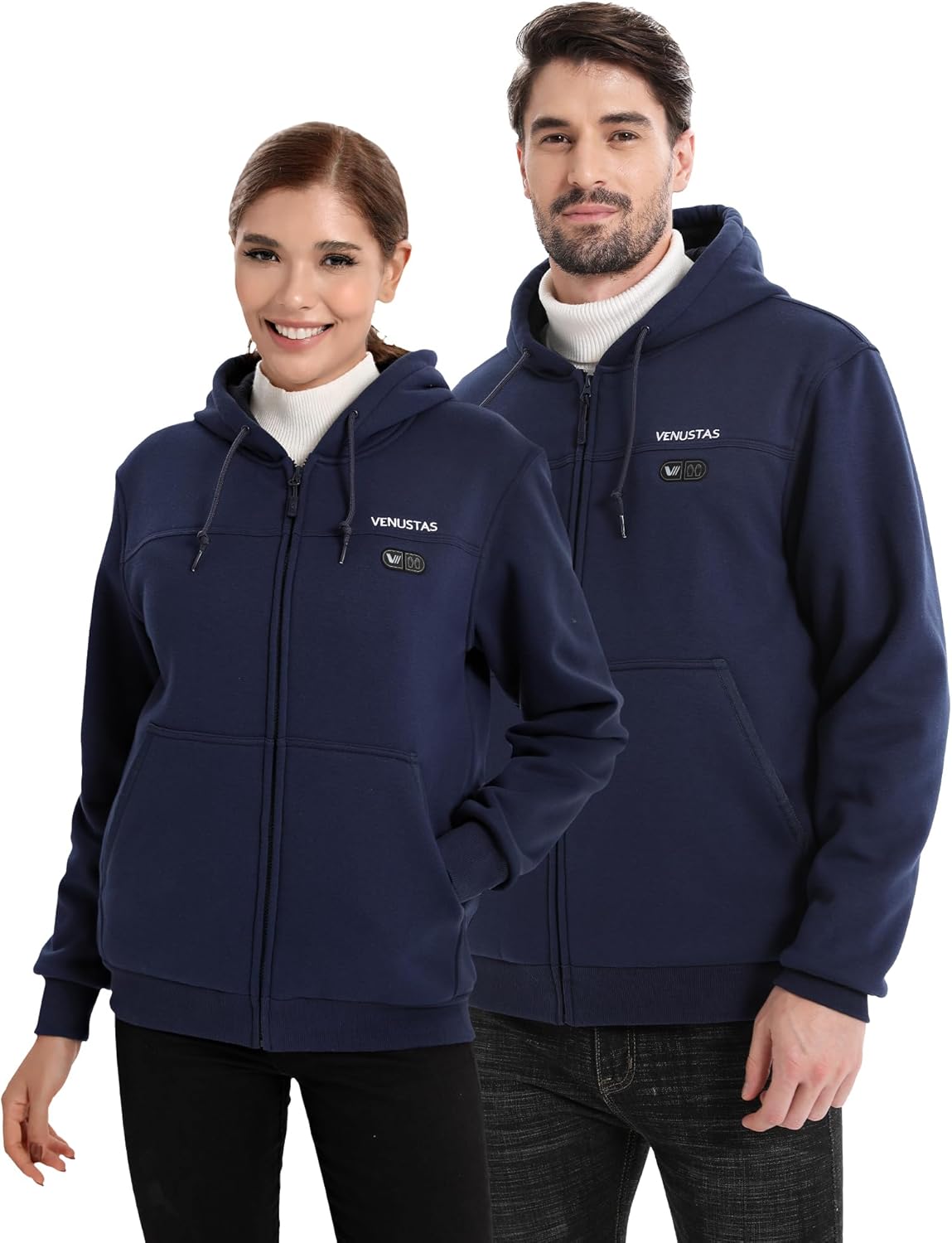 Venustas 12V Dual-Control Heated Hoodie with Battery for Men & Women, Water-Repellent Unisex Heated Coat for Outdoor Work - Image 3