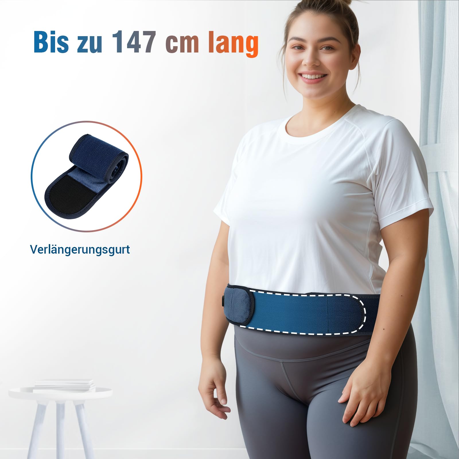 Comfytemp Wärmegürtel Vibrationsmassage für Rücken mit 25Wh Akku,18x147cm Kabellos Heizgürtel Massagegerät, Ultraweich Heizkissen mit Abschaltautomatik, Rückenwärmer mit USB