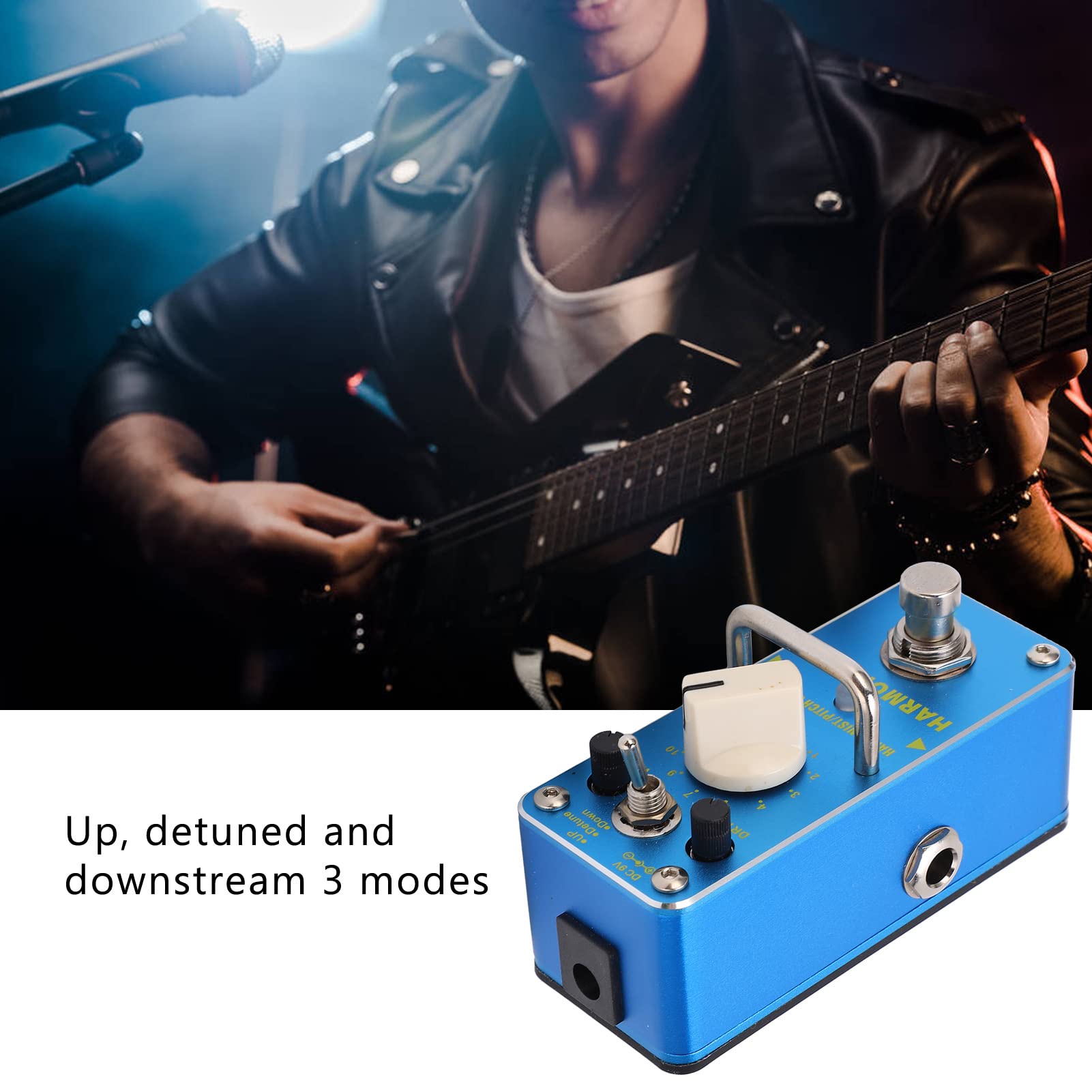 Pédale de Guitare Pitch Shifter, Pédale de Guitare Phaser Pédale de Phaser 3 Modes Pédale d'effets de Guitare avec Véritable Contournement pour Guitare électrique