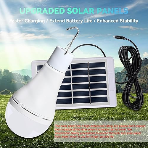 Miniatura 3 de Luz de gallinero con temporizador, bombillas solares recargables para interior y hogar, gallinero, lámparas de campamento al aire libre para tienda,