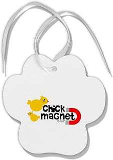 TooLoud Cute Chick Magnet Design Paw Print Shaped Christmas Ornament