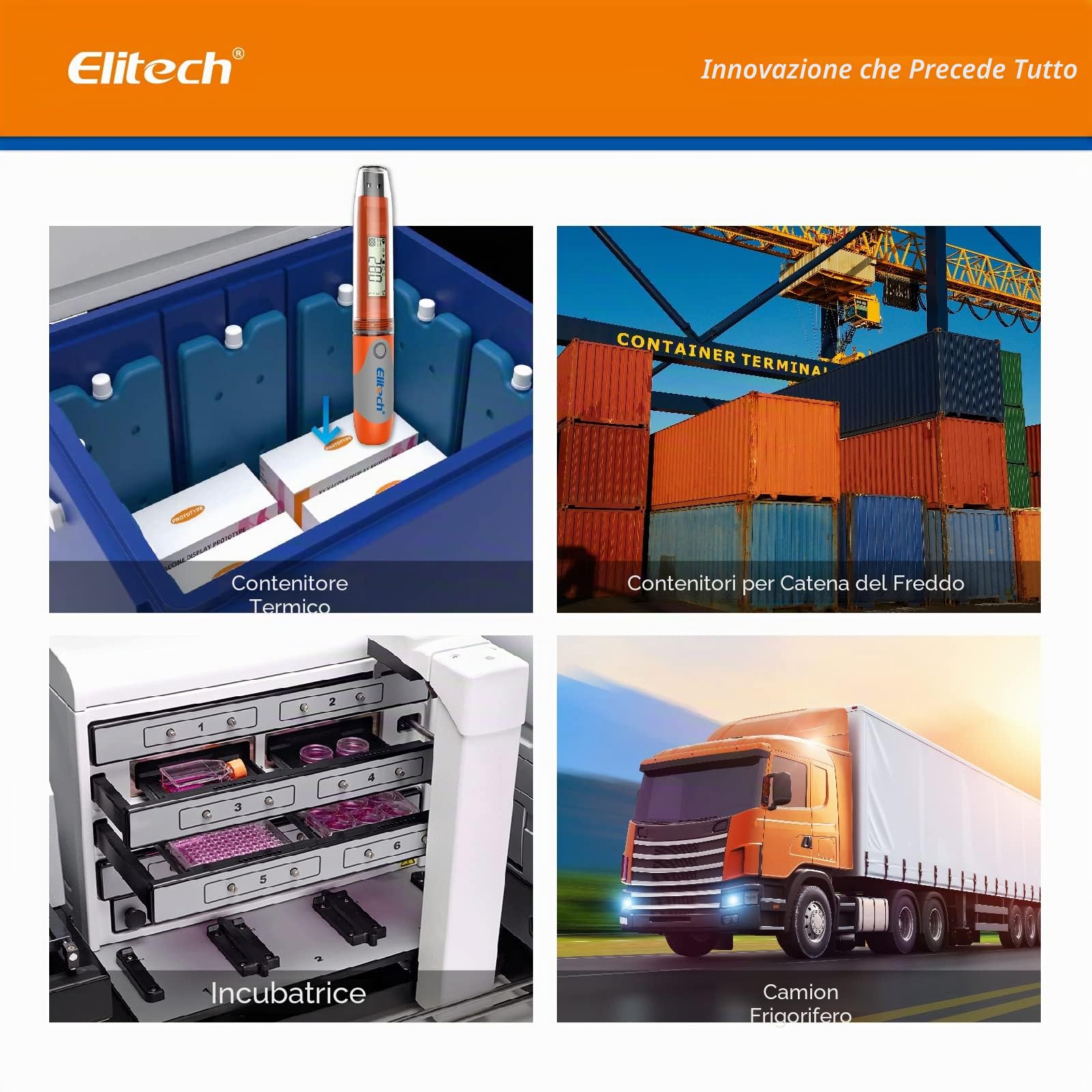 Elitech RC-51H Data Logger Temperatura Umidità 32.000 Punti Schermo LCD CE FDA