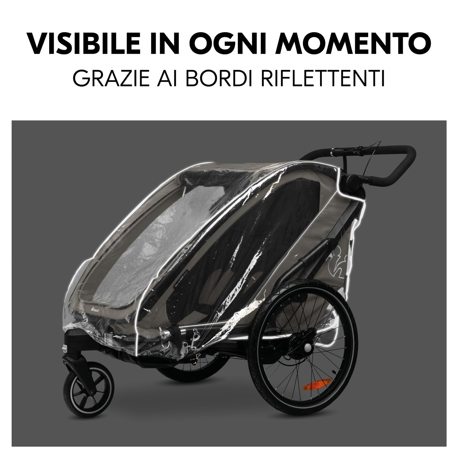 Hauck Bike N Walk Duo Parapioggia per Rimorchio Bici Bambini 67x64x100 cm Copertura Antipioggia Trasparente