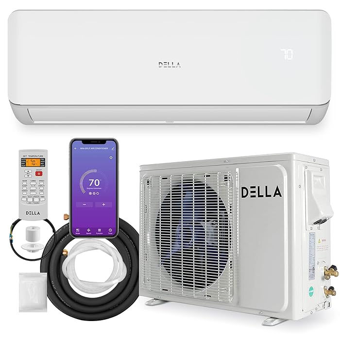 Buy DELLA 12,000 BTU Wifi Enabled Mini Split Air Conditioner & Heater