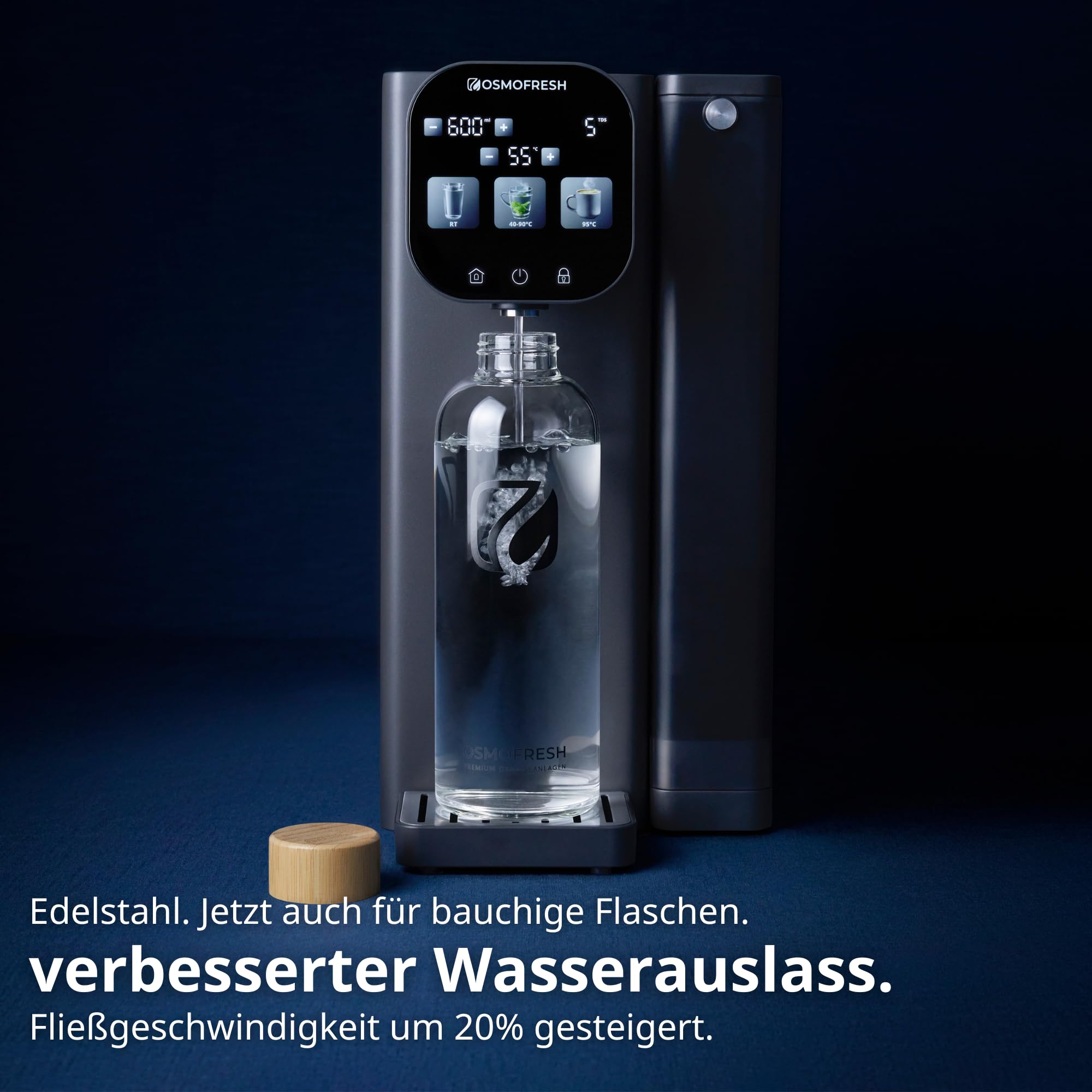 OsmoFresh Fusion Air Auftisch Osmoseanlage Heißwasserspender 3-Fach UV-C LED TÜV zertifiziert