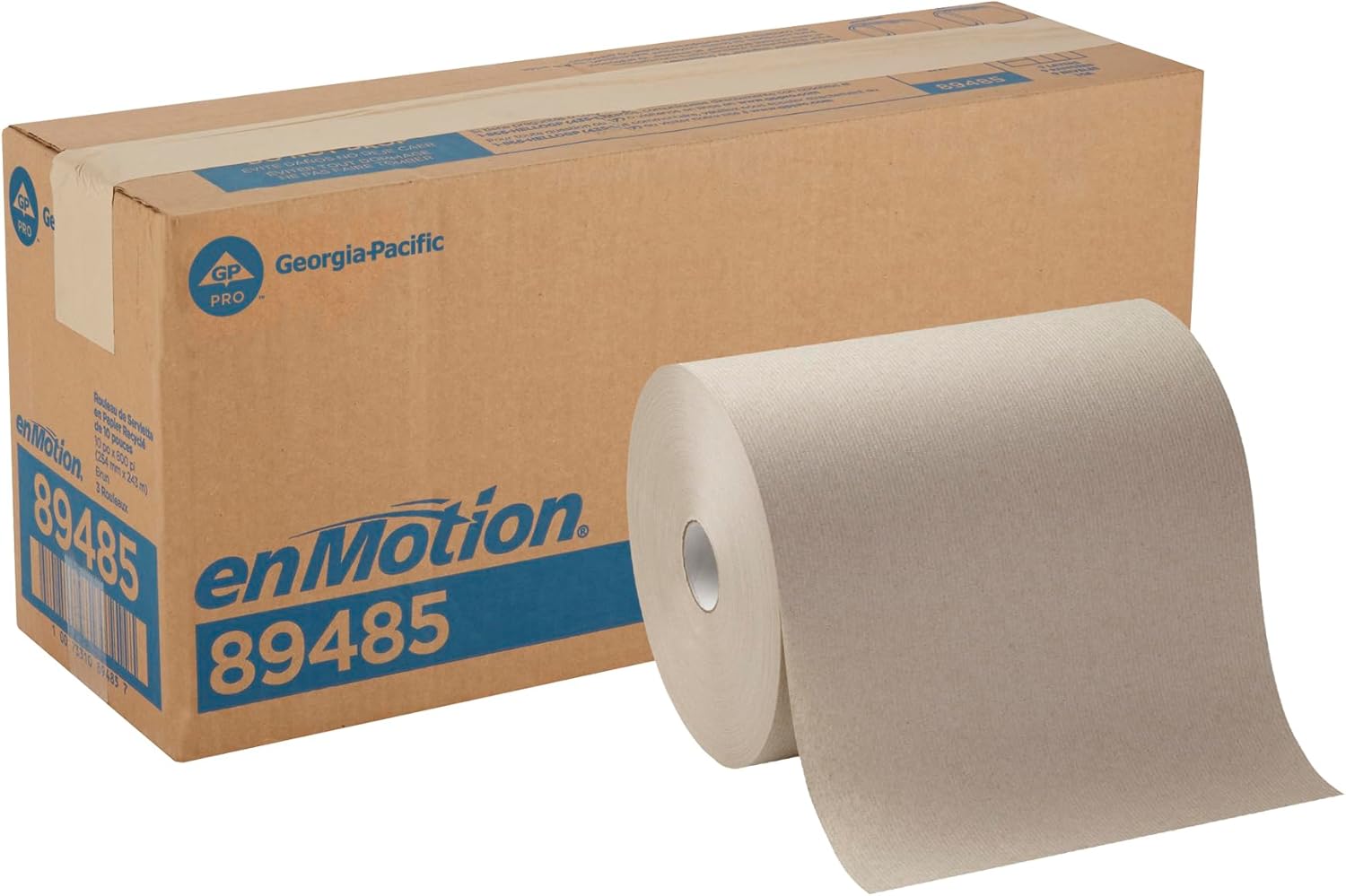 enMotion Georgia‑Pacific (by GP PRO) 10 in 800 Linear Feet Recycled Paper Towel Roll, Brown, 3‑Roll Case Paper Towel Rolls, 89485