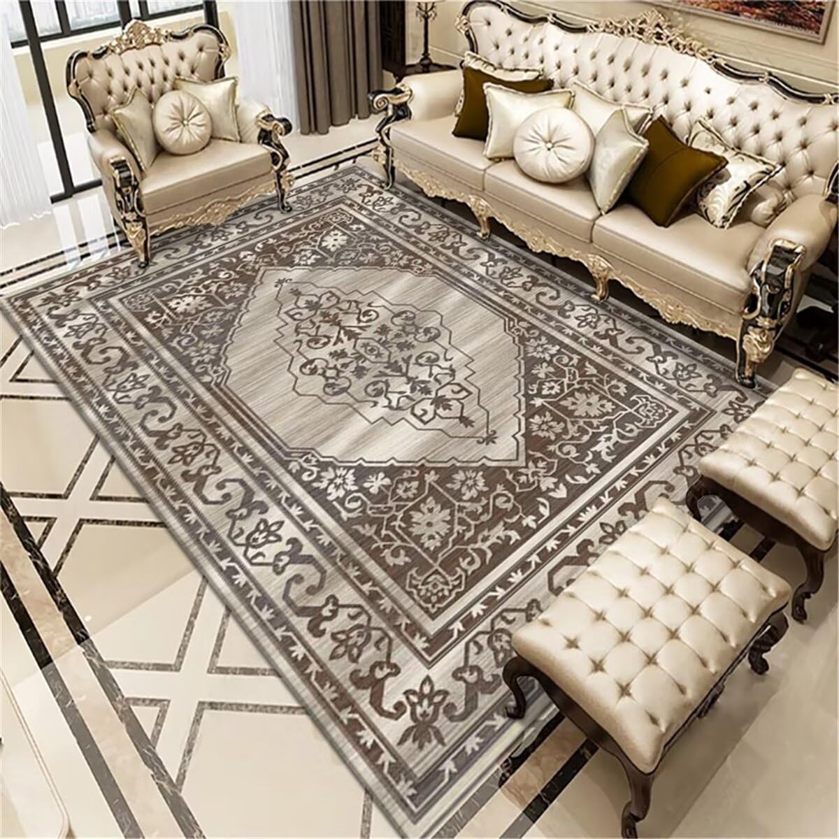 Tapis de sol bureau antidérapant et descente de lit style rétro 40x60cm isolant