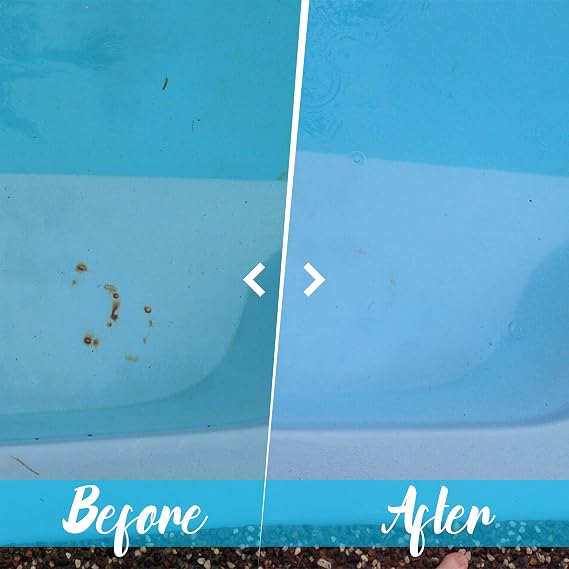 Iron Erase - Natural Iron Stain Remover for Pools & Hot Tubs | Removes Brown Metal Stains Fast | Non-GMO Ascorbic Acid and Plant-Based, No Harsh Chemicals | 32 oz Treats Multiple Stains
