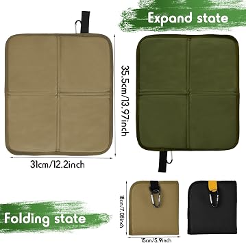 2 Pack Folding Seat Mat, Foldable Oxford Cloth Seat Pad, Waterproof & Insulated Camping Foam Sit Mat, Lightweight Portable Travel Cushion for Outdoor Hiking Picnic Park Beach Backpacking