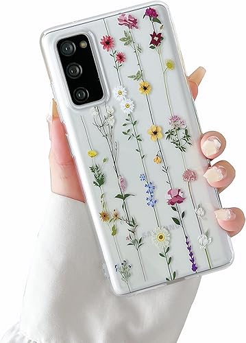 ZTOFERA Funda floral para Samsung Galaxy S20 FE 5G, funda con patrón de flores linda para niñas y mujeres, funda protectora de silicona flexible y