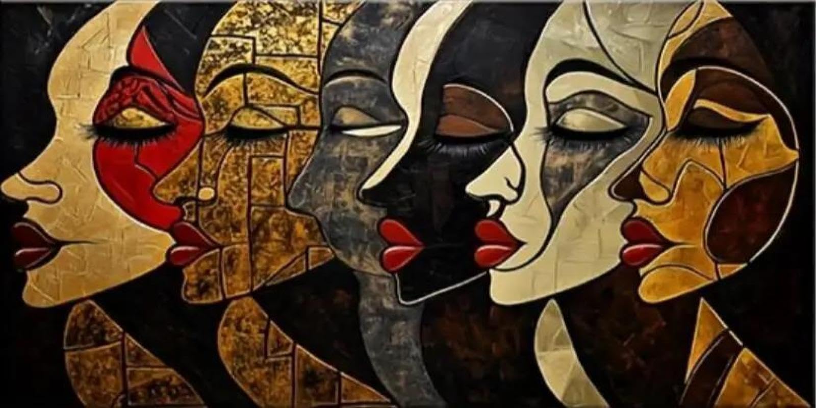 Yocheng Abstract Women Face Posters And Print Linear Woman Canvas Painting Wall Art Pictures For Living Room Home Decor 60x90cm No Frame