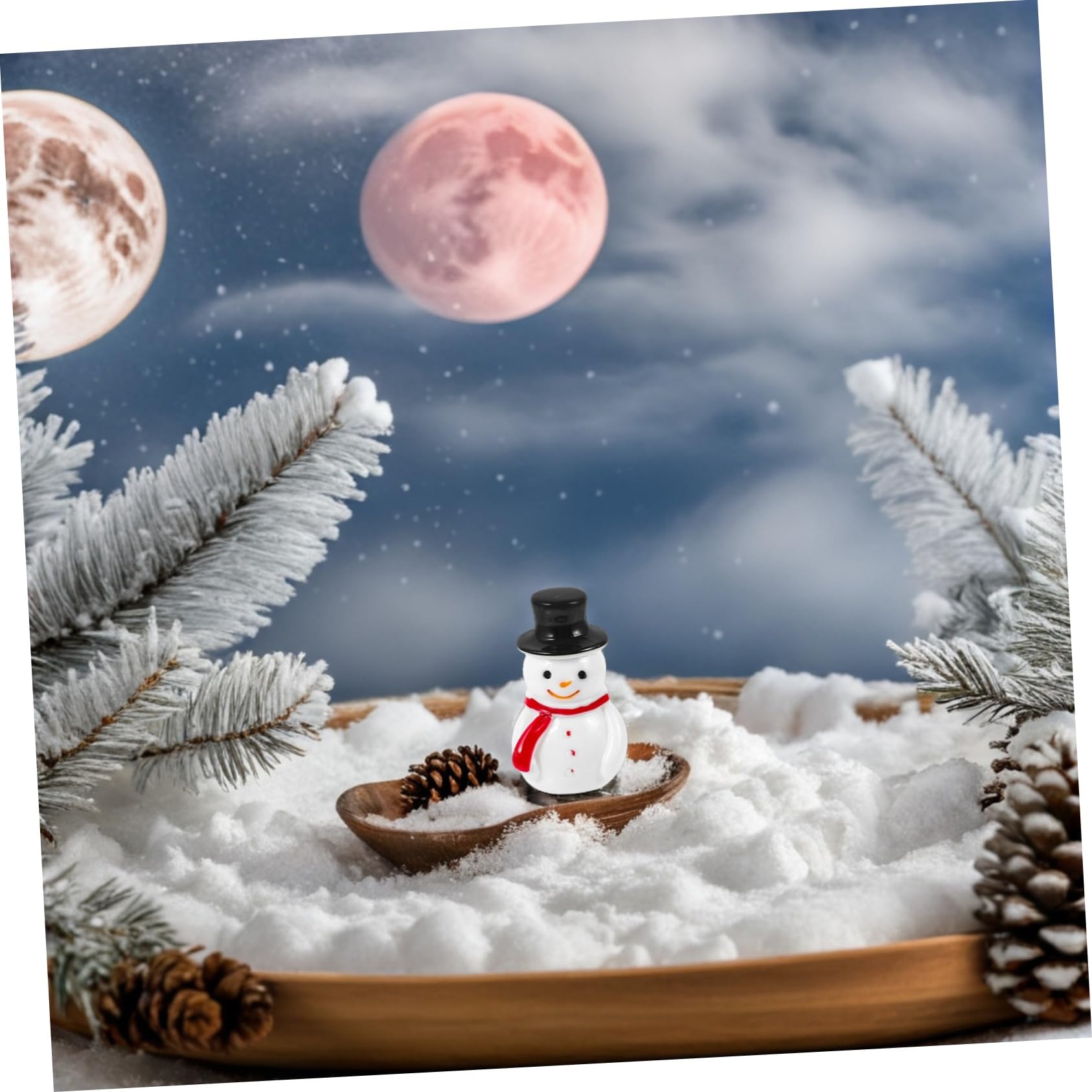 20 Piezas Mini Muñeco Resina Decoración de Micropaisajes Suministros para Fiesta de Cumpleaños Temática de Invierno para Escenarios de Invierno