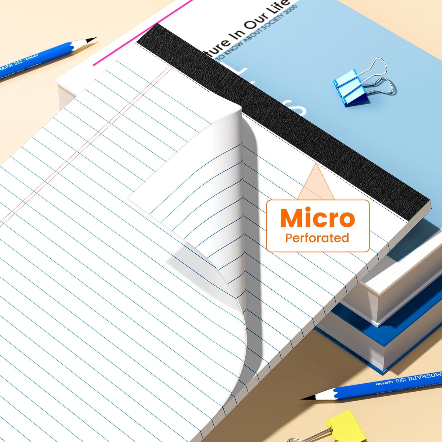 AILZFEI 600 Counts 8.5 x 11 Inch Note Pads, Wide Ruled Legal Pads, 50 Sheets Each | White Notepad for School, Office & Home | Premium Paper, Long-Lasting Value, Pads of Paper
