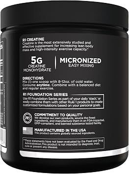 Rule 1 Proteins Creatine Powder, Fruit Punch, 30 Servings | Pure Micronized Creatine Monohydrate for High-Intensity Exercise and Lean Body Mass Support, Flavored and Unflavored