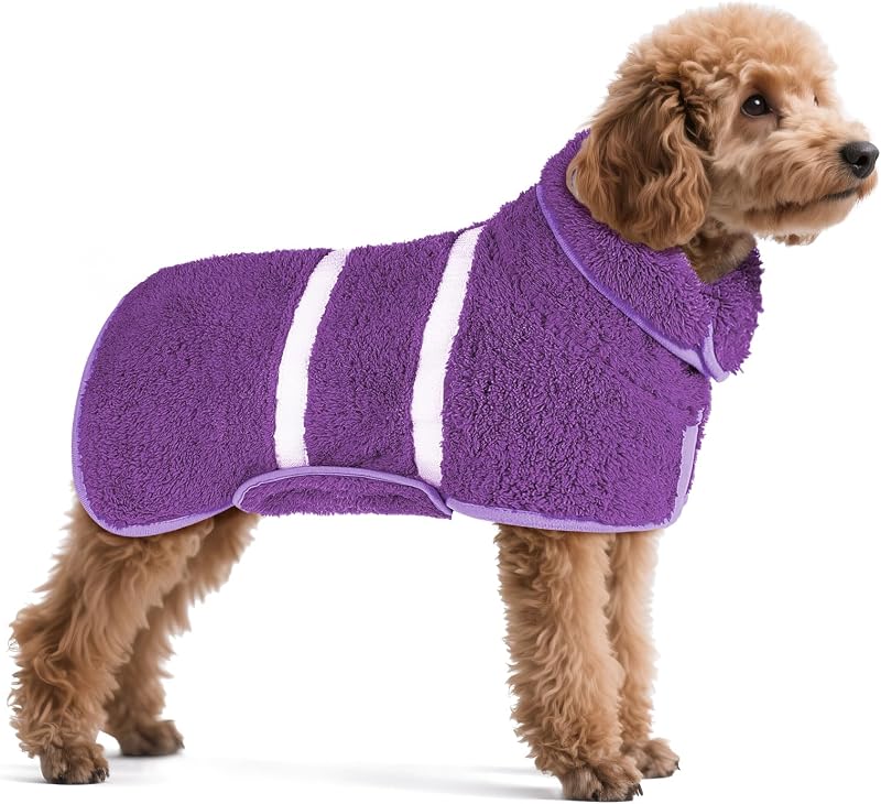 Albornoz para perros Unicorn Catcher, bata de secado rápido súper absorbente para perros | Toalla de secado suave para mascotas con pegatina mágica ajustable para un ajuste cálido y seguro después de bañarse, nadar o días lluviosos